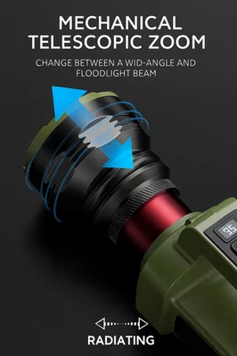 Solar Torch Light Rechargeable COB LED Spotlight Floodlight Camping Lamp - Image 1 of 4