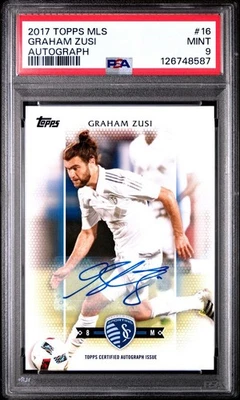 Graham Zusi 2017 Topps MLS #16 Autograph 32/74 SP PSA 9 Sporting KC & USMNT - Image 1 of 3