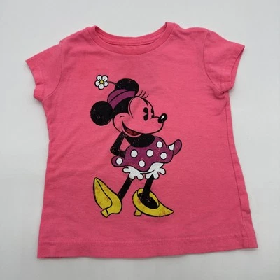 Disney Store T-Shirt Girls 2XS Pink Graphic Print Logo Minie ..#29668 - Image 1 of 4
