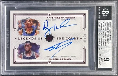 2023 Topps Motif Shaquille O'Neal Anfernee Hardaway Legends Dual AUTO BGS 9 #/10 - Image 1 of 2