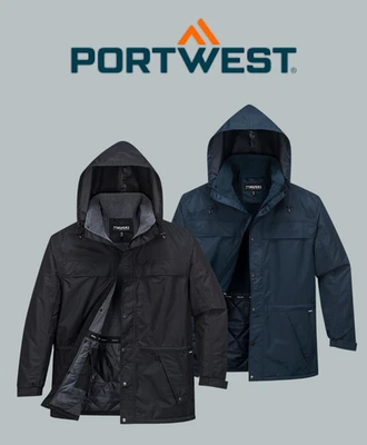 Portwest Huski Everest Jacket Waterproof Fleece Lined Long Work Coat K4039 - Image 1 of 3
