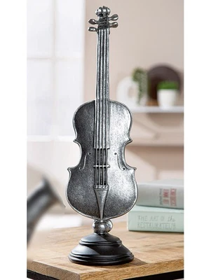 Gilde Skulptur Violoncello silberfarben 36,5 cm hoch 57957 - Bild 1 von 2