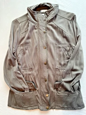 FULL TILT Utility Jacket, Women’s Large, Army Green, Rollup Sleeves, High Neck - Image 1 of 4