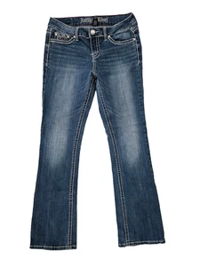 Antike Nieten Jeans Damen Denim bestickt Strass blau Größe 28 - Bild 1 von 7