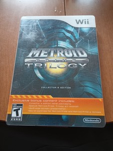 Metroid Prime Trilogy Collector's Edition Steelbook Nintendo Wii Game CIB Manual