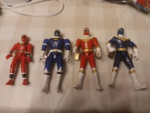 VINTAGE LOT OF 4 BANDAI POWER RANGERS Red ALIEN BLUE RANGERS 1995 1996 1997 - Imagen 1 de 5