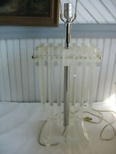 Vintage Mid Century Hollywood glam Lucite Table Lamp Horizontal Staggered bars 