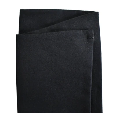 NUEVO PRADA Milano Negro Sólido 100% ALGODÓN PREPLEGADO Pañuelo Cuadrado de Bolsillo Foto 1 de 4