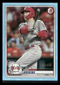 2020 Bowman #12 Rhys Hoskins /499 Sky Blue Philadelphia Phillies - Picture 1 of 2