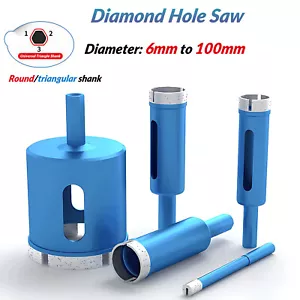 Diamond Hole Saw 6 8 10mm to 100mm Tile Ceramic Porcelain Glass Drill Bit Cutter - Picture 1 of 36