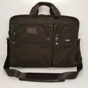 TUMI Alpha 16" Briefcase Laptop Messenger Bag Dark Brown 26114BH - Picture 1 of 16