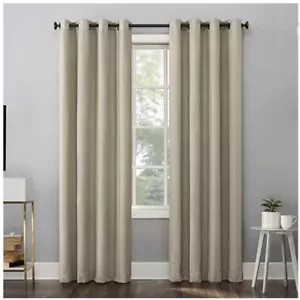 Sun Zero Pasqual 2 Chevron Thermal 100% Blackout Grommet Panel Curtain 52 X 96 - Picture 1 of 8