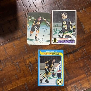 1976-77 TOPPS INSERT GLOSSY SIGNED CARD Lot BRAD PARK BOSTON BRUINS - Picture 1 of 2