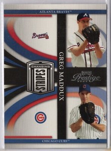 2005 PLAYOFF PRESTIGE CHANGING STRIPES #C-5 GREG MADDUX - BRAVES & CUBS