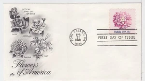 TurtlesTradingPost- American Flowers- Dahlia- 1981- FDC #1878 - Artcraft - Picture 1 of 1