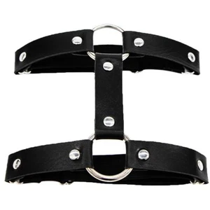 Punk Leather Leg Harness Black Goth Thigh Chain Party Thigh Holster Strap Leg... - Picture 1 of 7