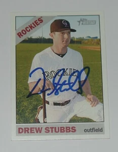 DREW STUBBS SIGNED AUTO'D 2015 TOPPS HERITAGE CARD #255 COLORADO ROCKIES - Picture 1 of 1