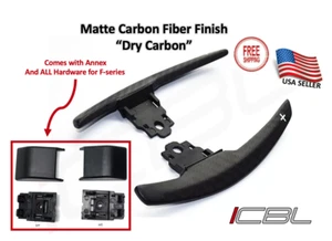 Dry Carbon Fiber Paddle Shifters Fit BMW F10 F30 F80 F82 335i 340i M3 M4 M6 - Picture 1 of 9