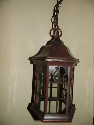 ELP 102472CS Indoor/Outdoor Antique Bronze Hanging Lantern Light 10" x 6" - Image 1 of 4