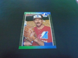 1989 Donruss Montreal Expos Baseball Card # 338 ANDY McGAFFIGAN 