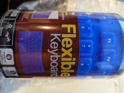 Portable USB 2.0 Flexible Silicone Foldable Keyboard - Blue - Image 1 of 2