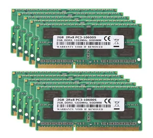 NEW Intel 10X 2GB 2Rx8 PC3-10600S DDR3-1333Mhz Laptop Memory Sodimm RAM, - Picture 1 of 14