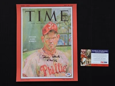 Robin Roberts Signed 11x14" Time Magazine Cover Print PSA DNA Auto "5/28/56" Ins - Image 1 of 4