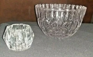 Cuenco de cristal de 6" y candelabro de cristal - Imagen 1 de 5