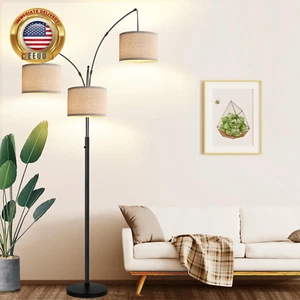 Dimmable Floor Lamp - 3 Lights Arc Floor Lamps for Living Room, 1000LM Modern Ta - Picture 1 of 8