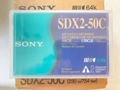Cartucho de datos Sony SDX2-50C AIT 50/130 GB 64 k 230 m/754 pies Foto 1 de 2