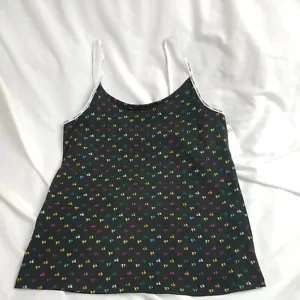 NWT Calvin Klein Women's Sleepwear Black Tank Top MultiColor All Over Logo Small - Picture 1 of 7