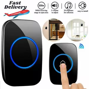 CACAZI Wireless Doorbell, Waterproof Door Bell Chime Kit Alarm for Home, Office - Picture 1 of 6