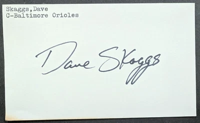 Dave Skaggs - 1977 Debut Autographed Index Card - Baltimore Orioles - Image 1 of 2