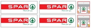 Grafica adesivi SPAR x motrici e rimorchi box  7.45  Herpa 1/87 autoproduzione - Foto 1 di 1