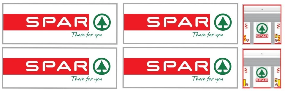 Grafica adesivi SPAR x motrici e rimorchi box  7.45  Herpa 1/87 autoproduzione - Immagine 1 di 1