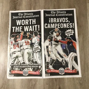 Atlanta Journal-Constitution Atlanta Braves Complete Sunday Newspaper 11/7/2021 - Picture 1 of 8