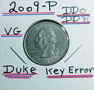 2009 P DUKE Quarter DC Dropped Letter Error DDO DDR Real Pic's No PaperPic's VG - Picture 1 of 13
