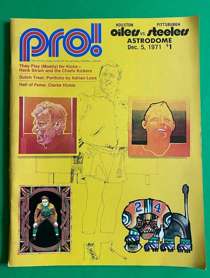 Pittsburgh Steelers @ Houston Oilers Program 12/5/1971 Astrodome-Bradshaw/Ham - Image 1 of 1