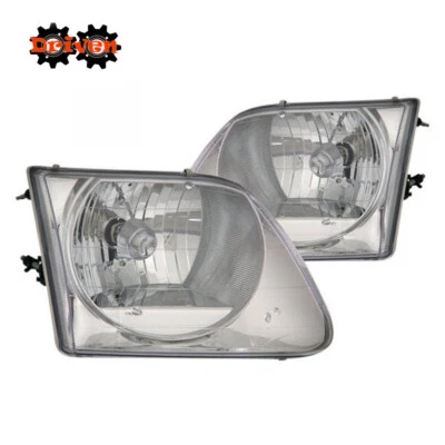 97-03 Ford F150 Truck Harley Lighting SVT Chrome Housing Clear Lens Head Lamps - Image 1 of 2