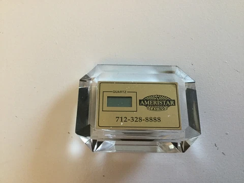 Ameristar Casino Logo Pocket Small Quartz Clock Souvenir AS IS Untested Cover