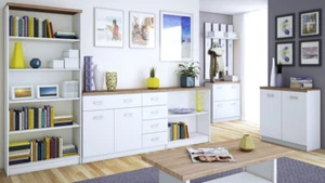 New Contemporary Sideboard, White Colour, 2 Drawers 3 Doors, Living Furniture - Picture 1 of 4