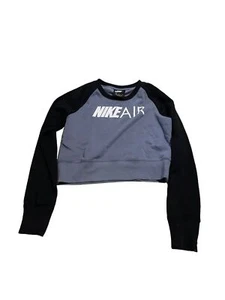 Nike Girls Jumper Size M Purple Black Logo Nike Air - Picture 1 of 4