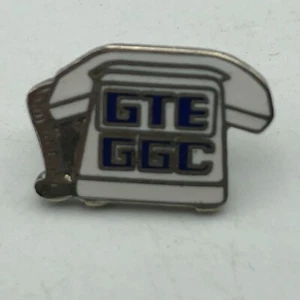 GTE GGC Lapel Pin Enamel Telephone Symbol Employee Advertising Vintage Small - Picture 1 of 16