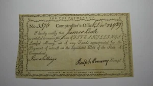 1789 5s Connecticut Comptroller's Office Colonial Currency Note Ralph Pomeroy - Picture 1 of 2