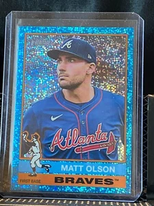 Matt Olson 2025 Topps Heritage Chrome Light Blue Sparkle #102 Braves - Picture 1 of 2