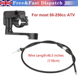 Thumb Accelerator Brake Lever 46.5" Throttle Cable For 50CC 250CC ATV Quad Bike - Picture 1 of 12