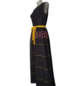 ELEGANCE Sydney 70,S Beautiful Voile Blk/Wte Spot Maxi.AS NEW.Bust92cm.Waist... - Picture 1 of 10