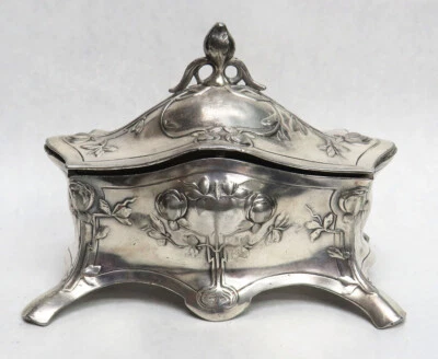 VINTAGE WMF GERMANY ART NOUVEAU ERA JEWELRY CASKET BOX - Image 1 of 4