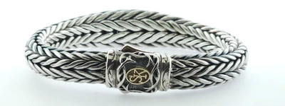SCOTT KAY Doberman Tapered Edge Sterling Silver Wheat Chain Bracelet - 153.2g - Image 1 of 4