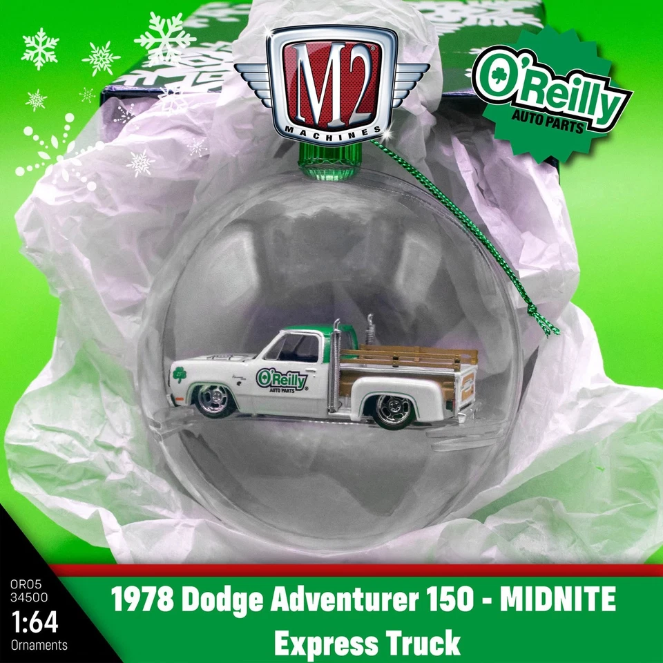 2025 M2 Machines O'Reilly Exclusive '78 Dodge Midnite Express Truck Ornament  - Image 1 of 1